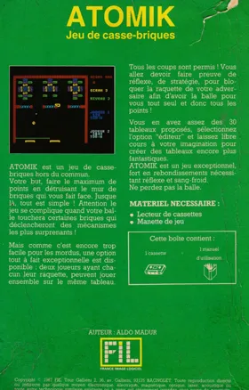 Atomik (F) (1988) box cover back